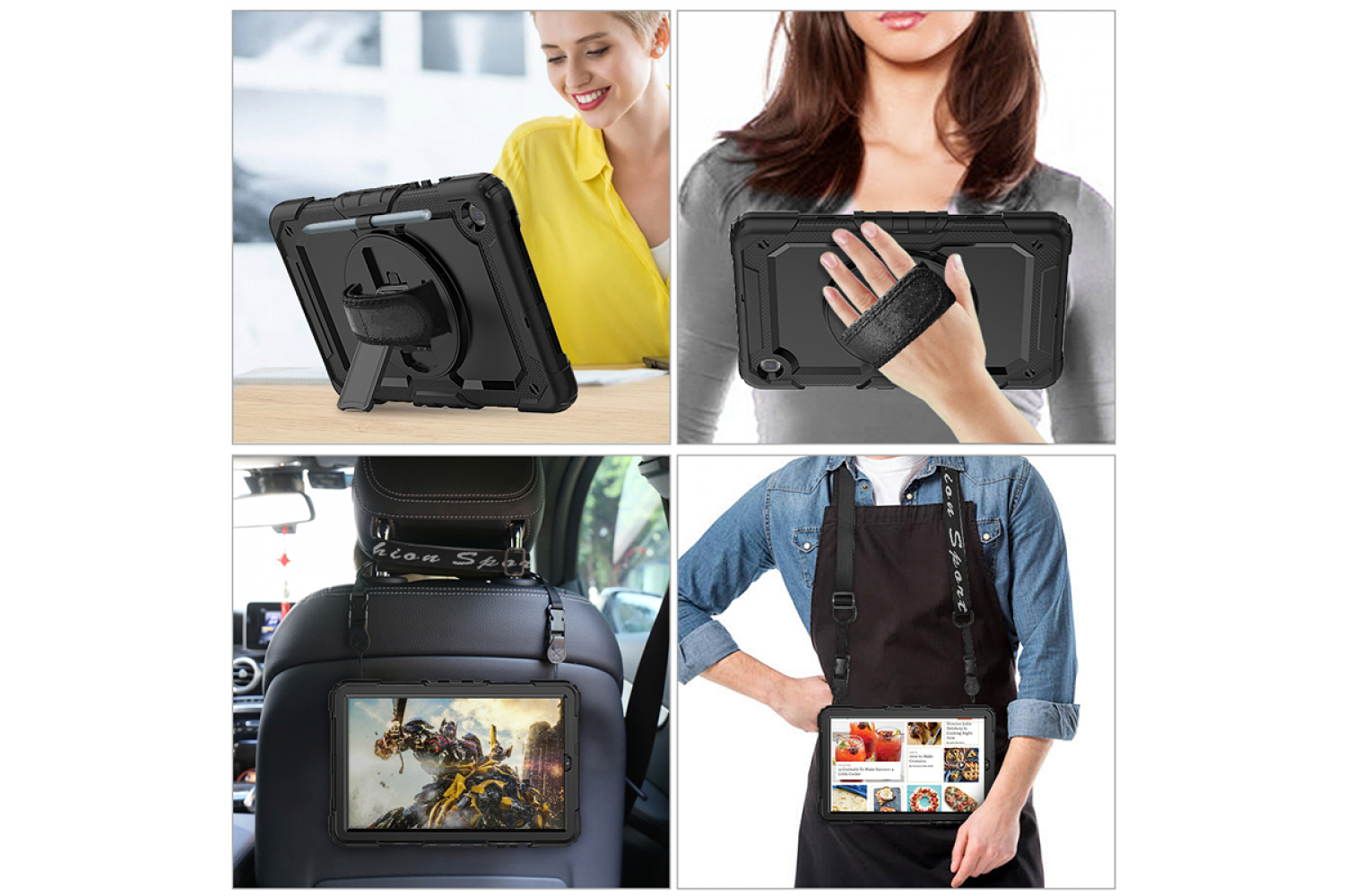 Verplicht Zending Sada Samsung Tab S6 Lite 10.4 inch draaibare Bumper Case zwart | tablettotaal.nl